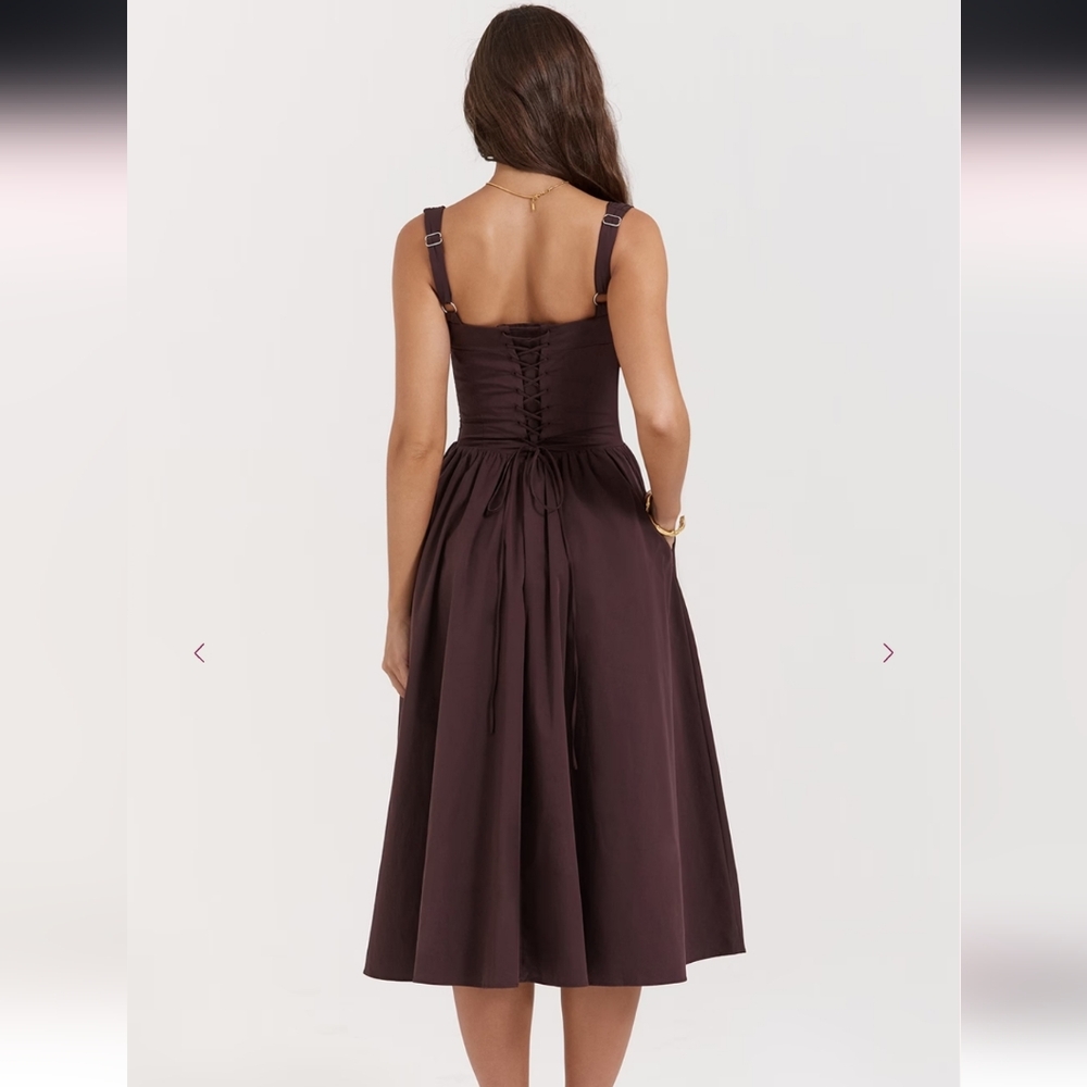 House Of Cb Tatiana - Rich Brown Midi Sundress - Picture 4 of 7